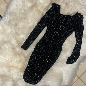 New Windsor black embellished dress size small